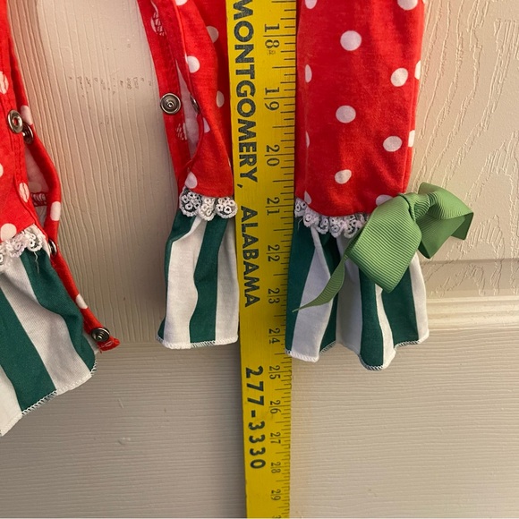 Red Santa Polka Dot Kids Footie - Picture 7 of 7